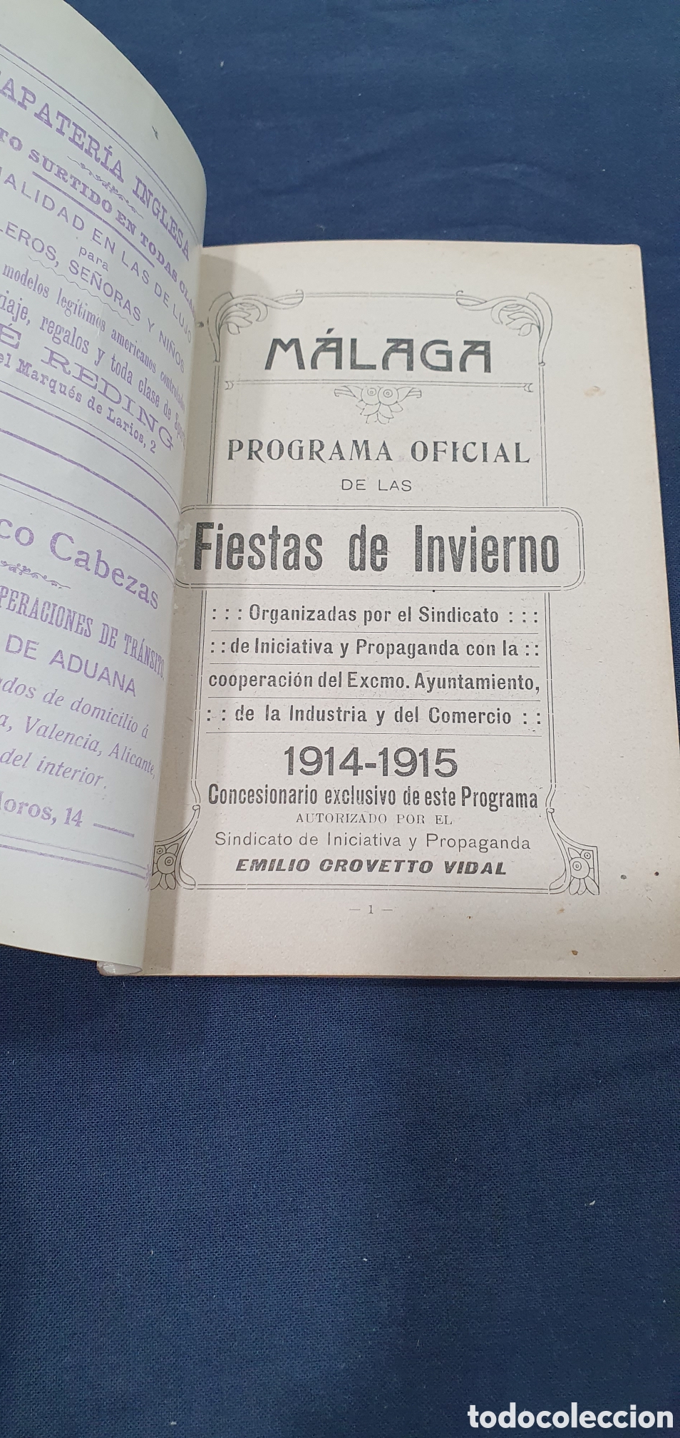 Folletos de turismo: Programa de Fiestas de M&aacute;laga 1915. (L133) - Foto 2