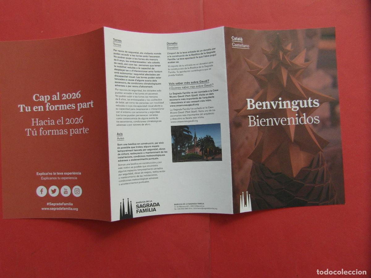 Folletos de turismo: 1 FOLLETO SAGRADA FAMILIA BARCELONA