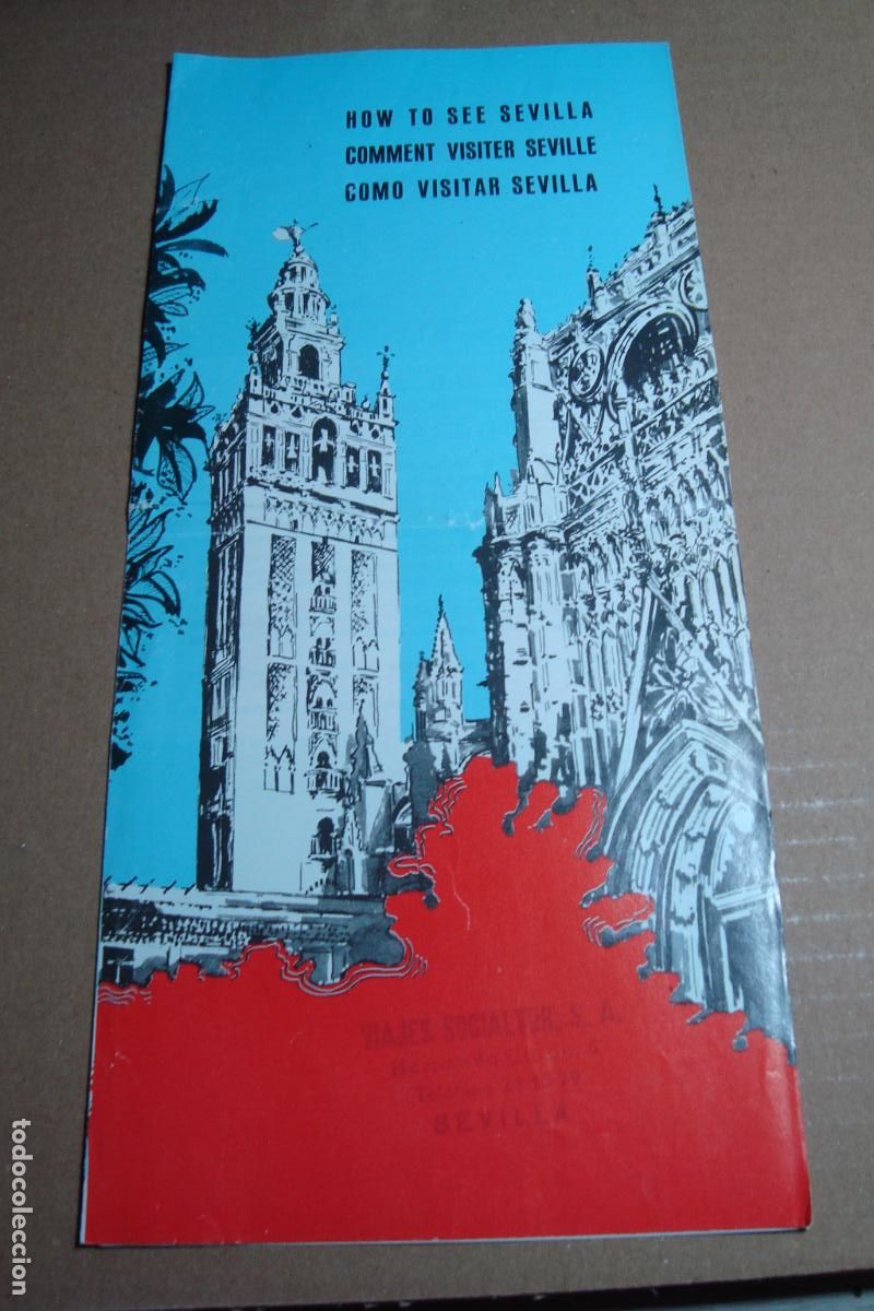 Folletos de turismo: ANTIGUO FOLLETO PROGRAMA COMO VISITAR SEVILLA. VIAJES SOCIALTUR S.A 1968