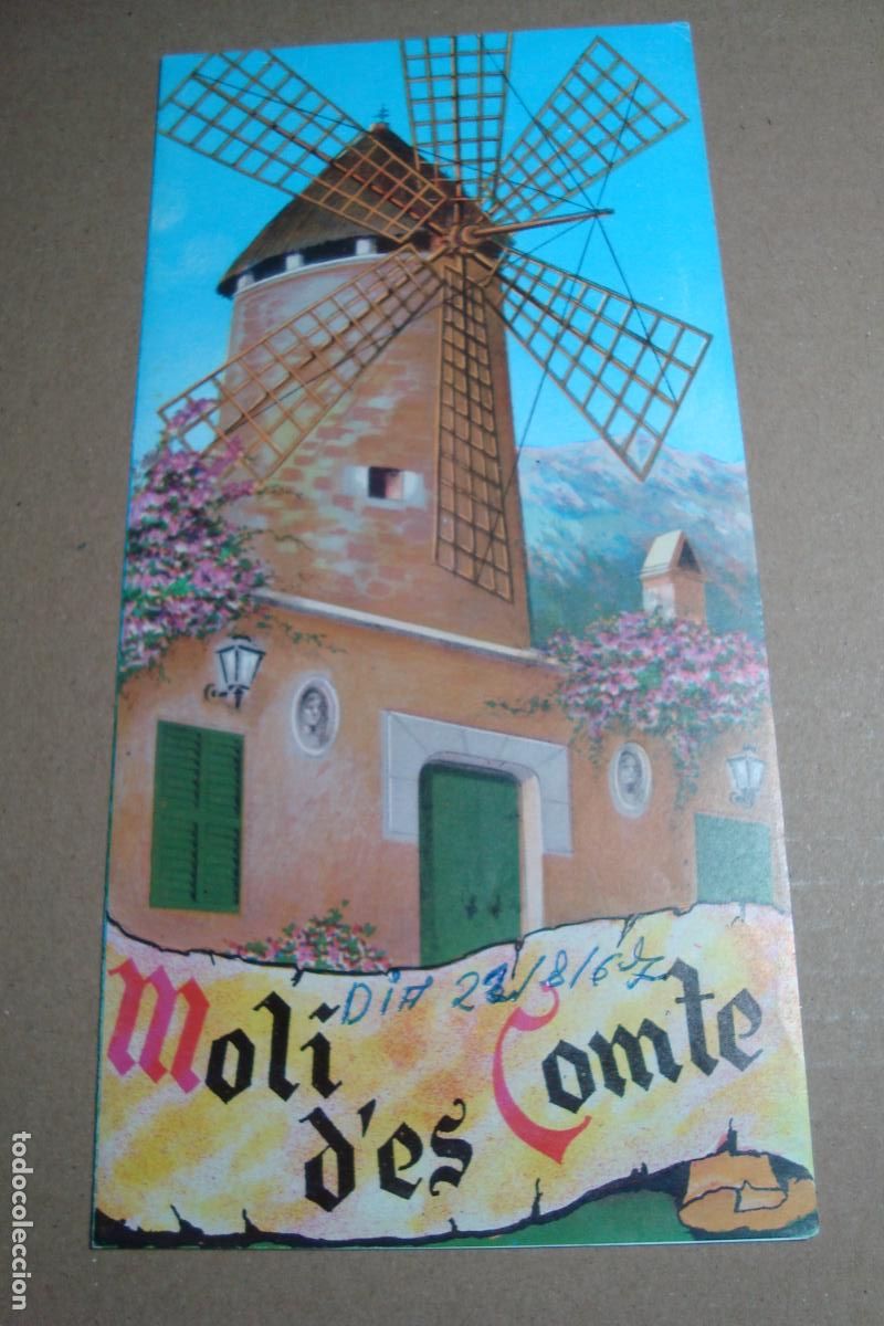 Folletos de turismo: ANTIGUO DIPTICO MENU MOLI D'ES COMTE. PALMA DE MALLORCA 1967
