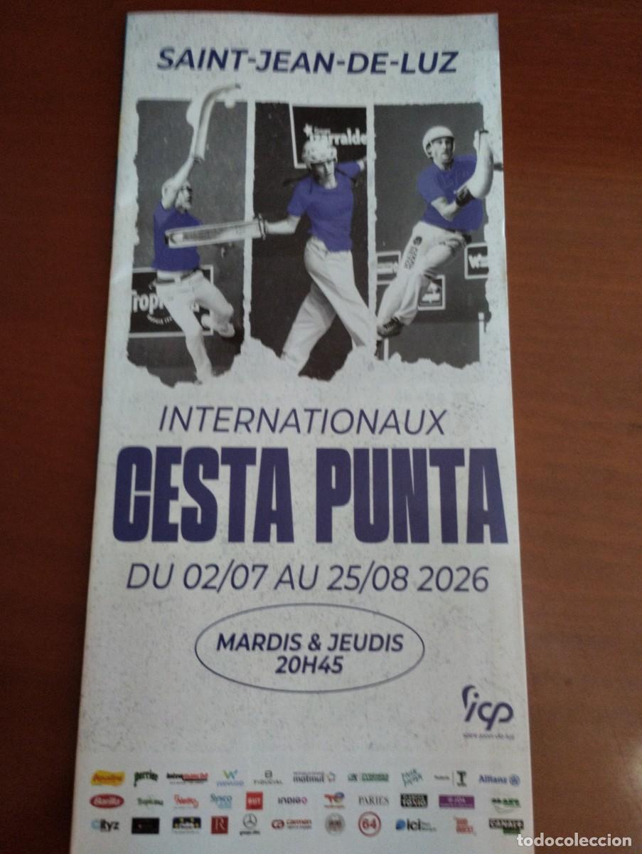 Folletos de turismo: Folleto campeonato Internacional de Cesta Punta.Saint Jean de Luz.
