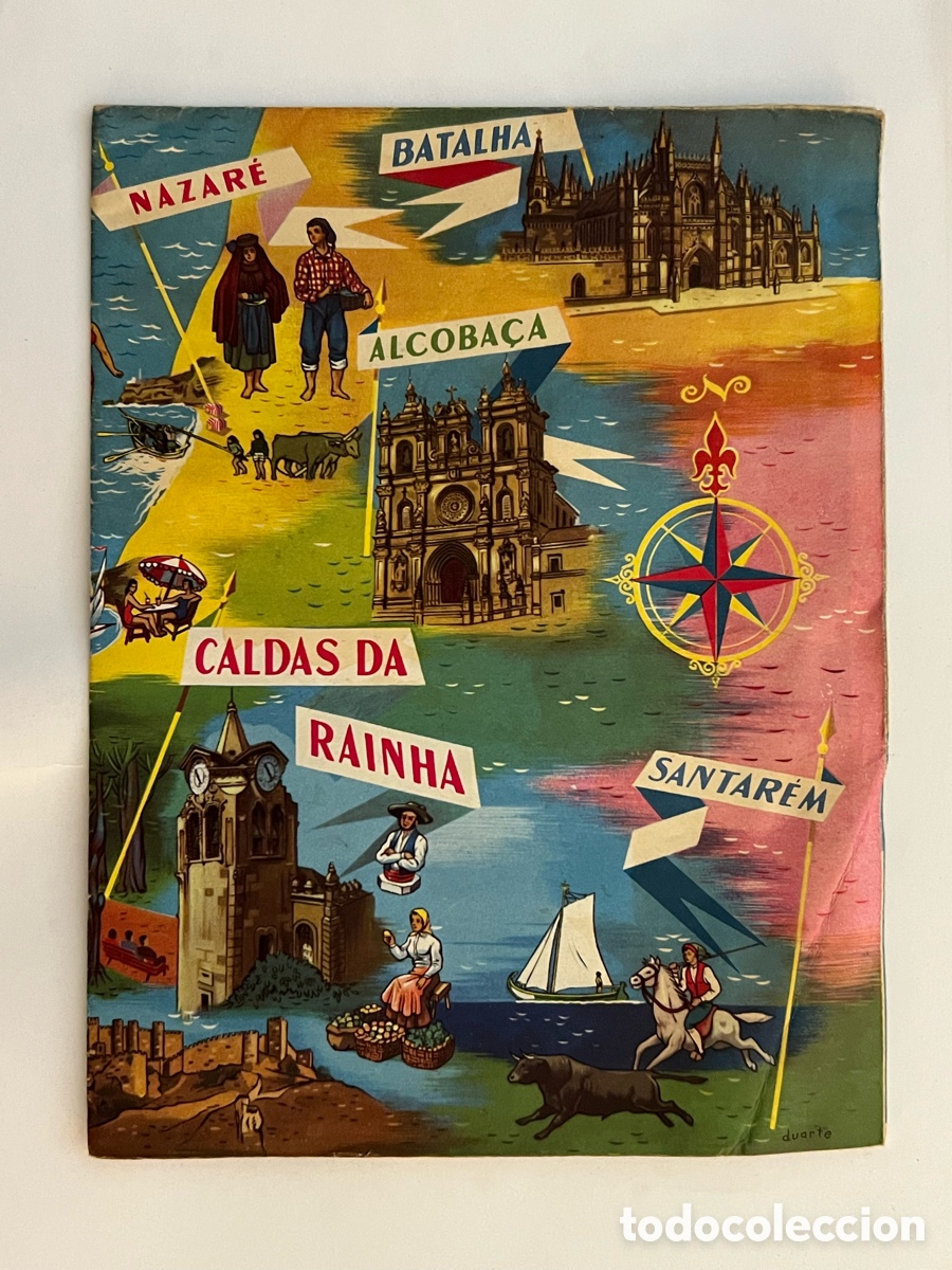 Folletos de turismo: CALDAS DA RA&Iacute;NHA. Ciudad en Portugal, Gu&iacute;a Tur&iacute;stica desplegable.. Julio de 1955