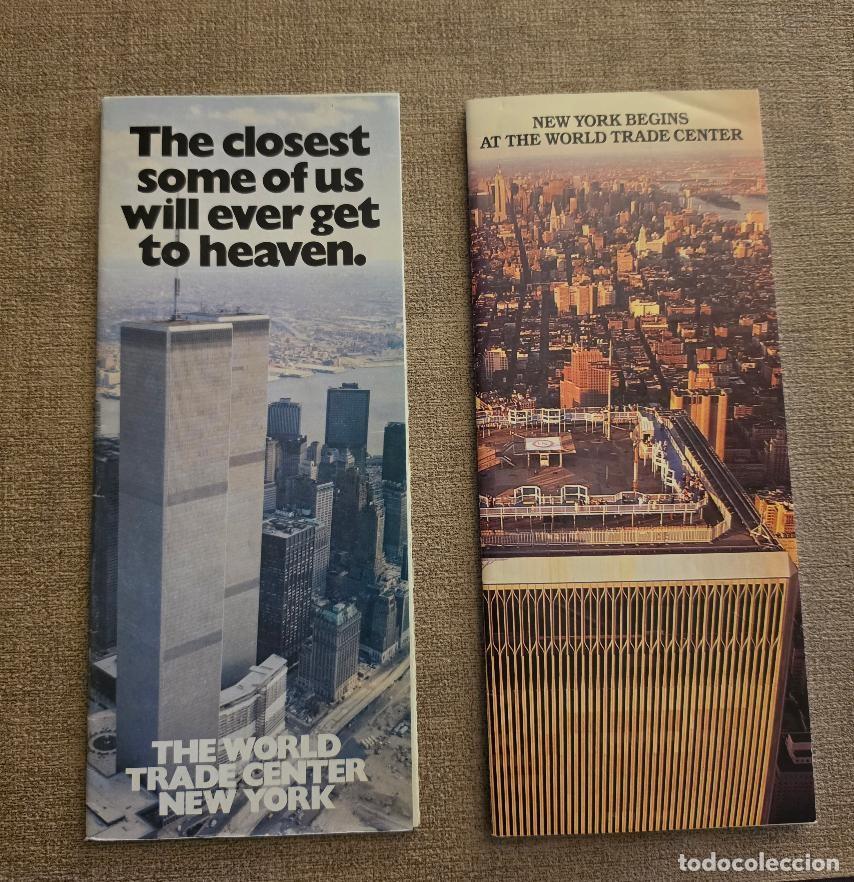 Folletos de turismo: 2 Folletos originales The World Trade Center a&ntilde;os 1981 y 1986 - Las Torres Gemelas de New York