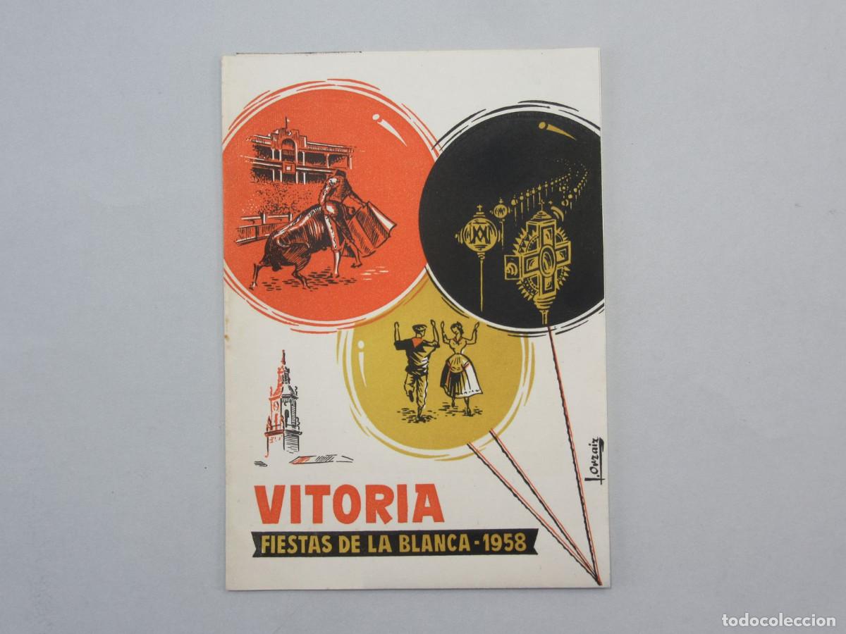 Folletos de turismo: Pgrograma de Fiestas de la Blanca, Vitoria 1958. Publicidad Bicicletas CIL.