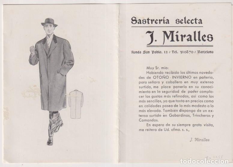 Folletos de turismo: Sastrer&iacute;a Selecta J. Miralles. Folleta Publicitario. 8 p&aacute;ginas en acorde&oacute;n. A&ntilde;os 40-50