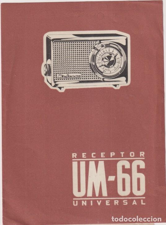 Folletos de turismo: Receptor UM-66. Folleto publicitario de Radio marconi. Doble hoja
