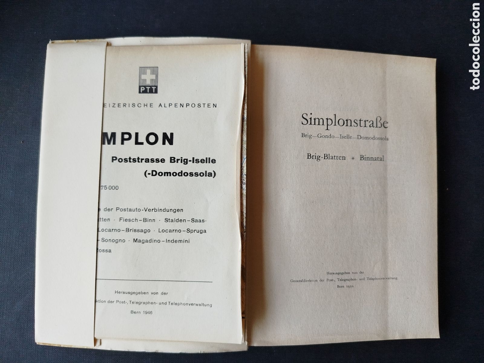 Folletos de turismo: SIMPLON STRASSE. PTT BERN 1950 - Foto 2