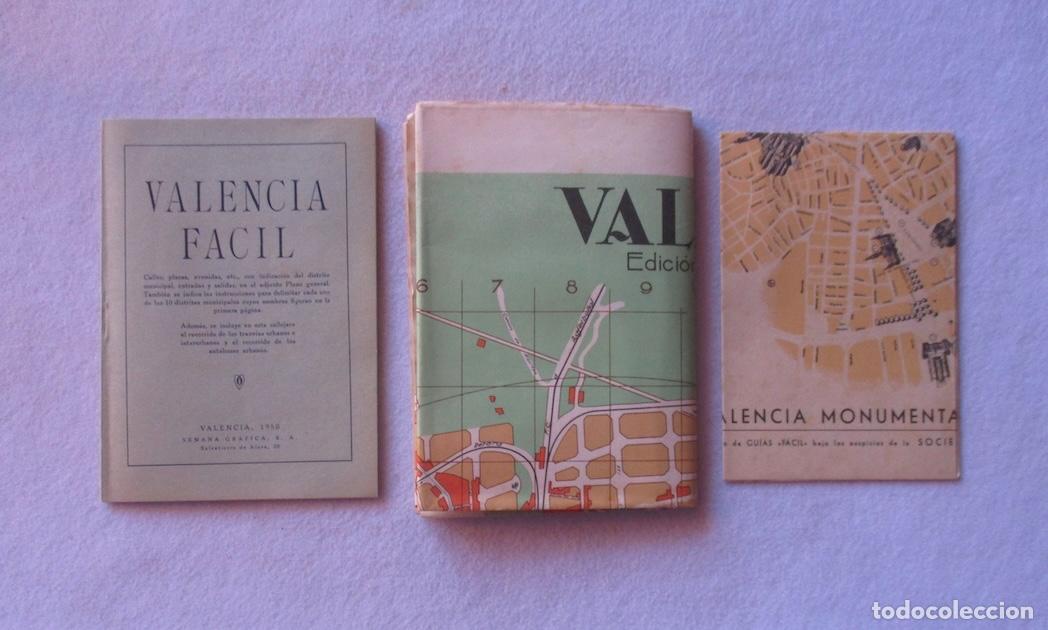 Folletos de turismo: GUIA VALENCIA FACIL DEL A&Ntilde;O 1950 - CON PLANO GENERAL Y PLANO MONUMENTAL
