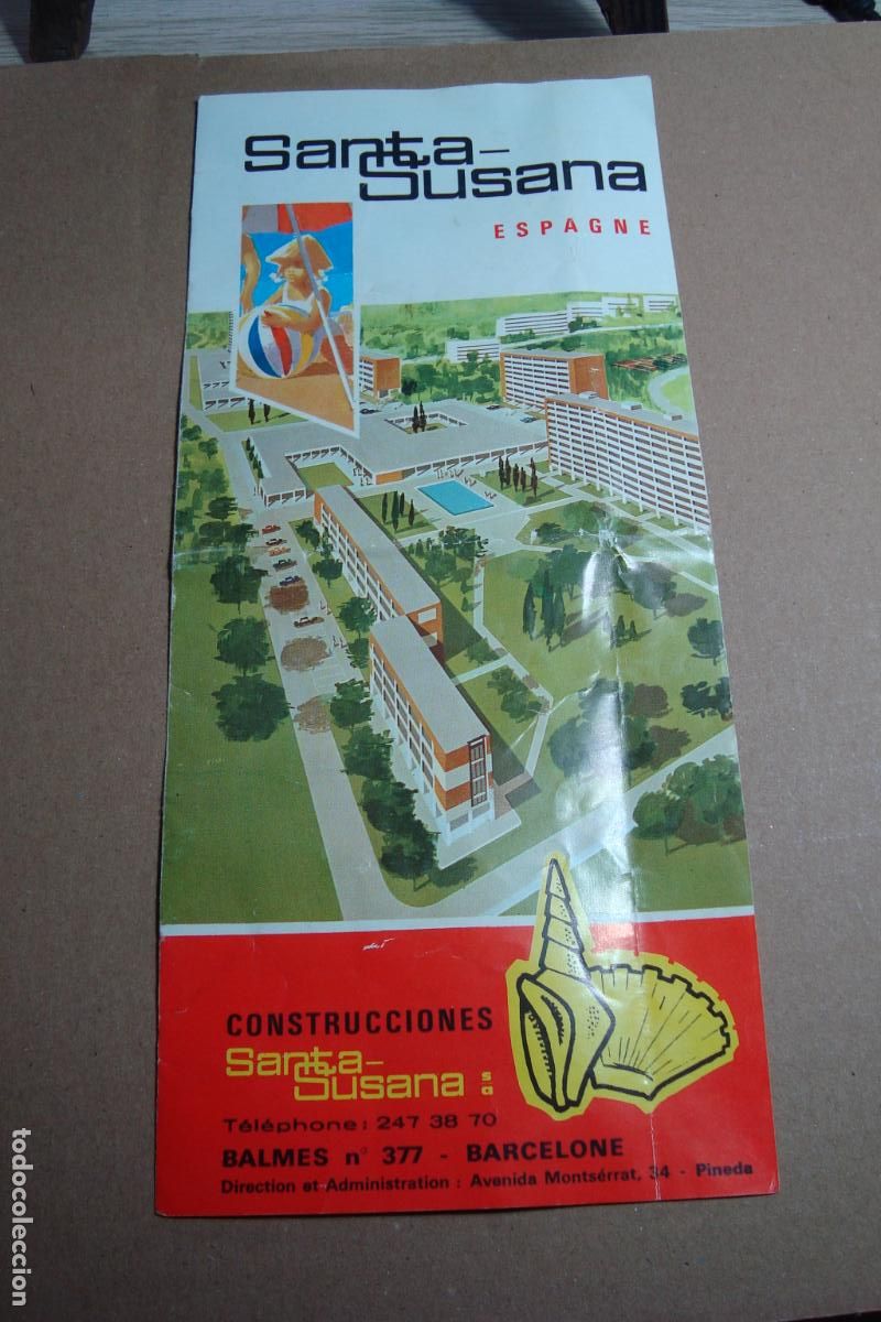 Folletos de turismo: ANTIGUO FOLLETO CONSTRUCCIONES SANTA SUSANA BARCELONA A&Ntilde;OS 60.