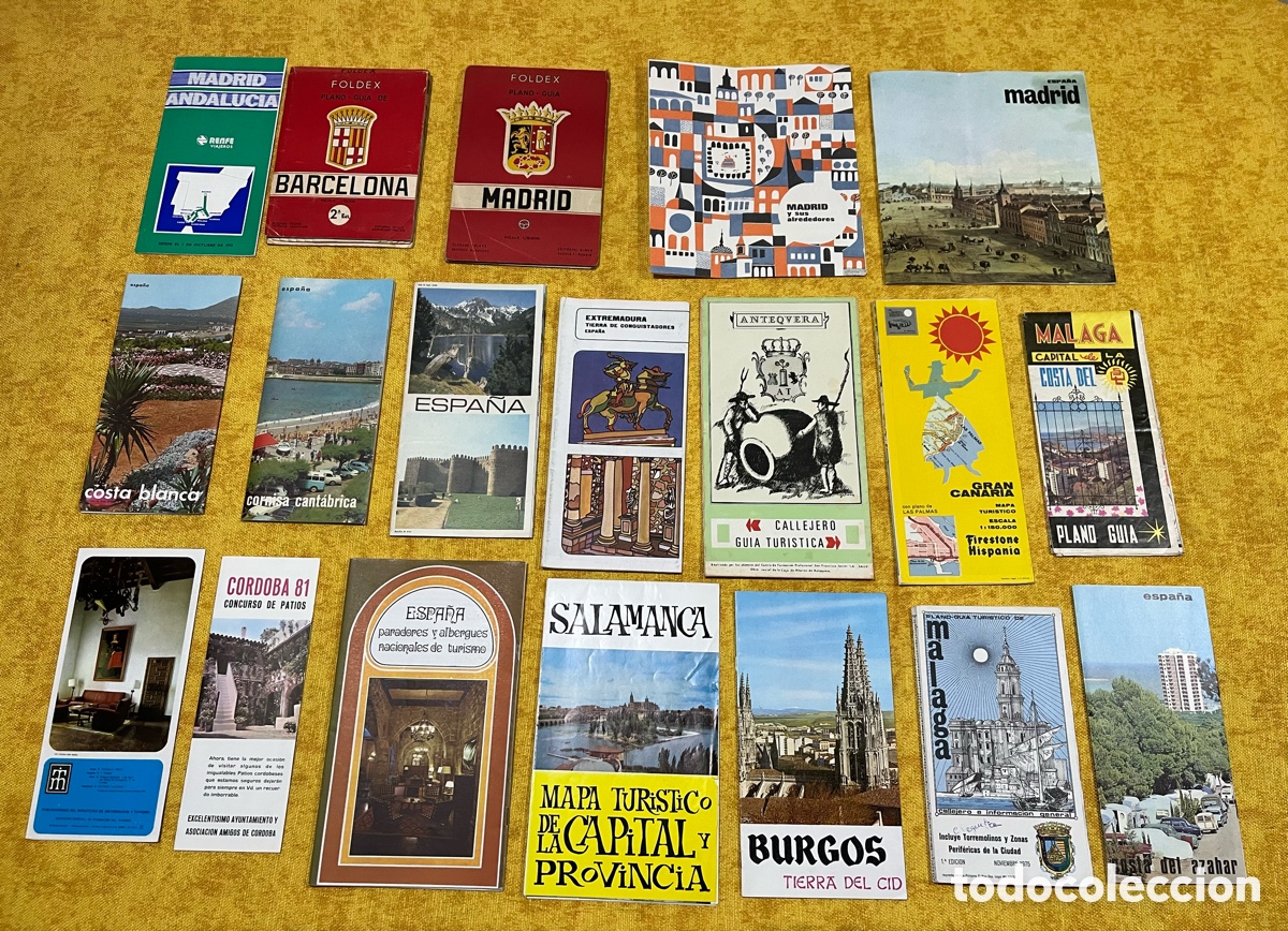 Folletos de turismo: Lote 19 Mapas y Folletos Vintage Espa&ntilde;a. A&ntilde;os 60 y 70