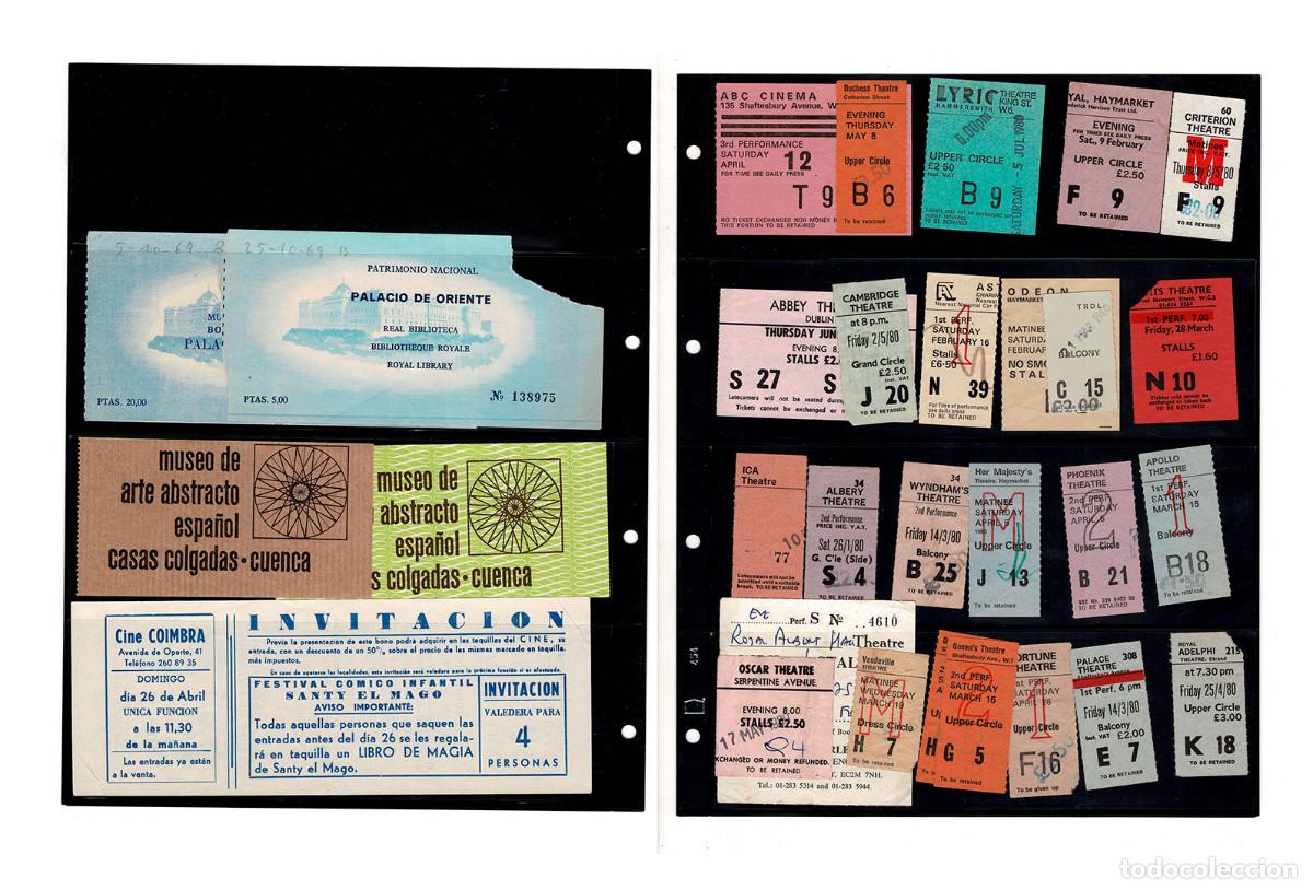 Travel Brochures: LOTE DE ENTRADAS ANTIGUAS DE TEATRO, CINE Y MUSEOS (A&Ntilde;OS 70-80). ESPA&Ntilde;A Y REINO UNIDO.