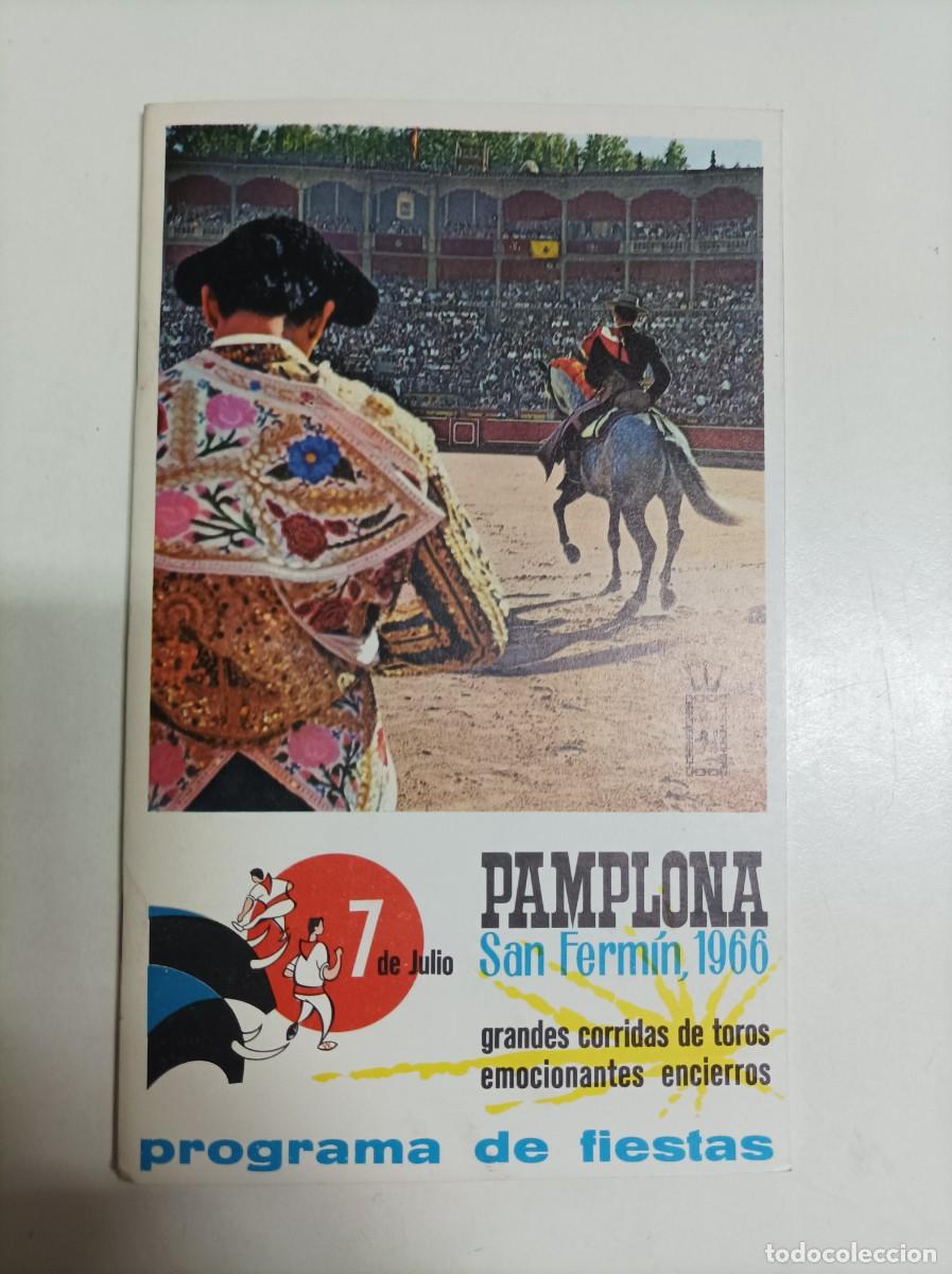 Folletos de turismo: Programa oficial de fiestas de los Sanfermines de Pamplona del a&ntilde;o 1966.