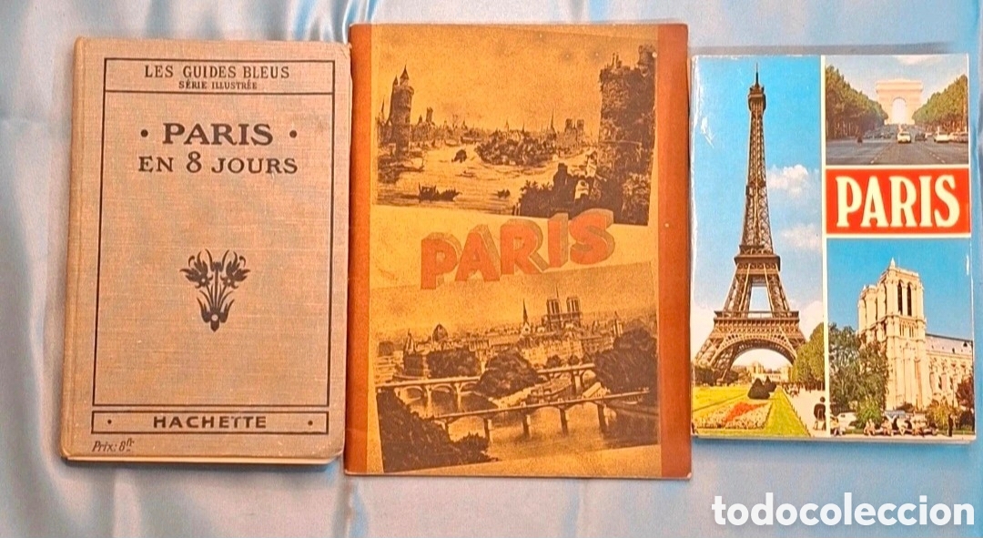 Folletos de turismo: Lote de dos gu&iacute;as + Postales de Paris