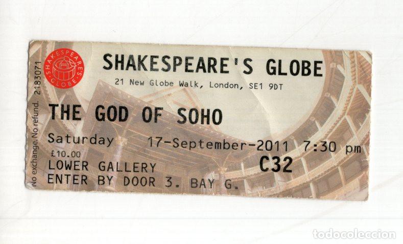 Travel Brochures: BOLETO ORIGINAL DE COLECCI&Oacute;N DEL TEATRO SHAKESPEARE'S GLOBE (2011).