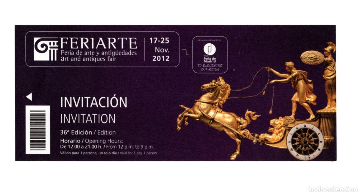 Travel Brochures: PASE INVITACI&Oacute;N ORIGINAL FERIARTE 2012 (FERIA ARTE Y ANTIG&Uuml;EDADES IFEMA MADRID). PLANO PABELL&Oacute;N 3