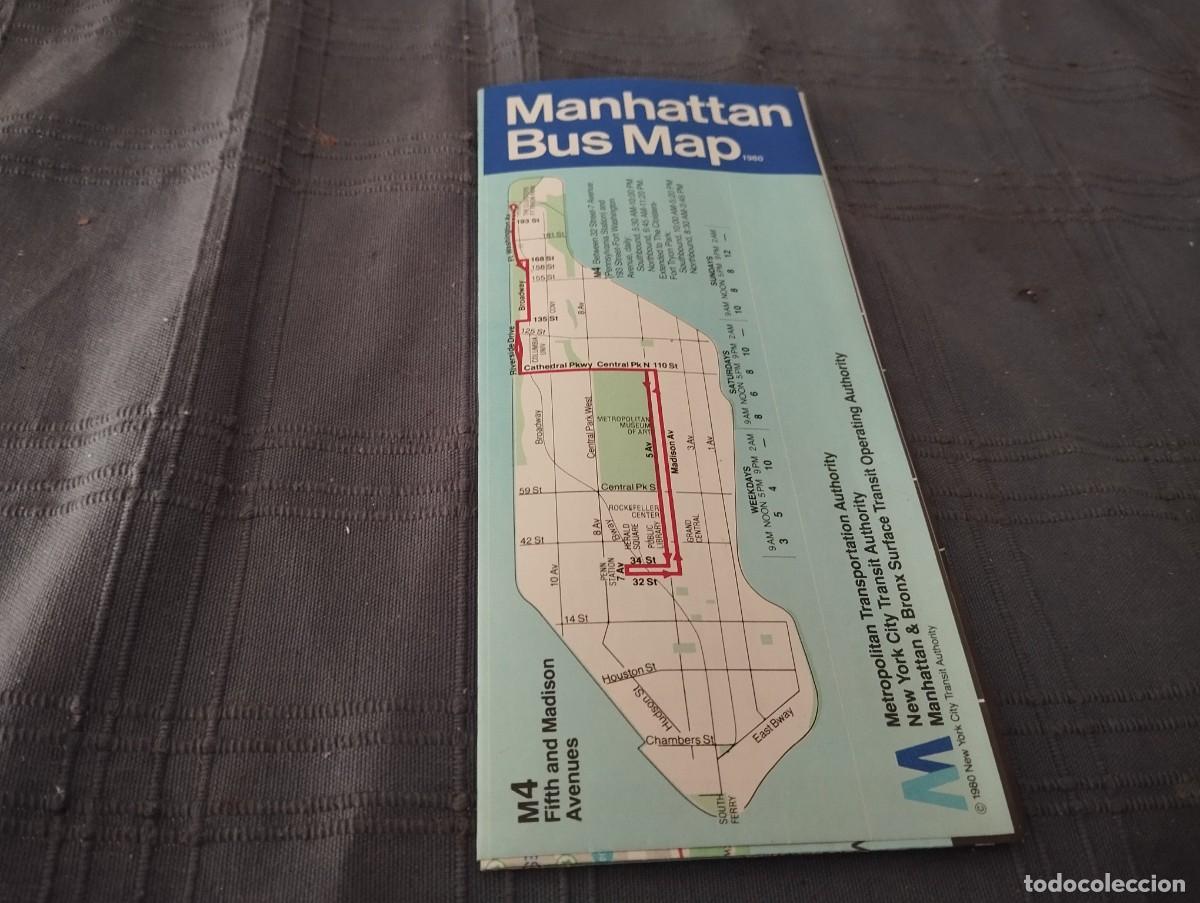 Travel Brochures: GRAN DESPLEGABLE MANHATTAN BUS MAP 1980