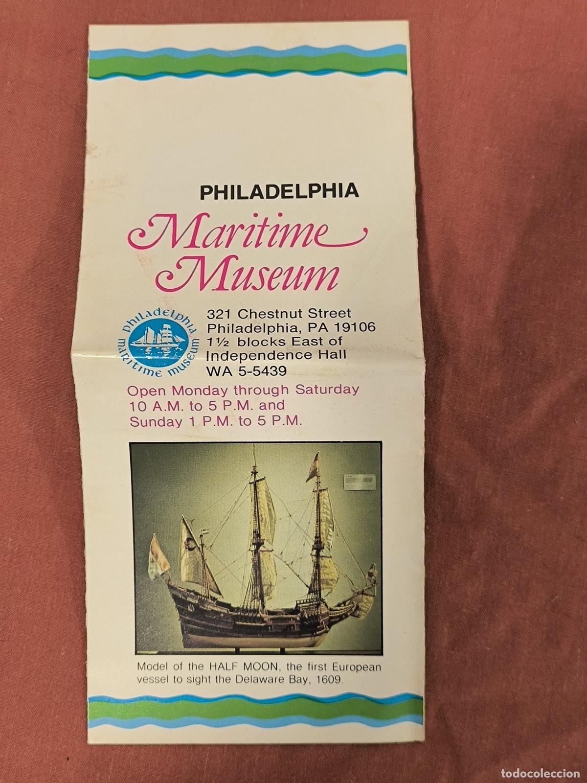 Brochures de tourisme: Antiguo Folleto Tur&iacute;stico Philadelphia Maritime Museum Coleccionismo de Papel