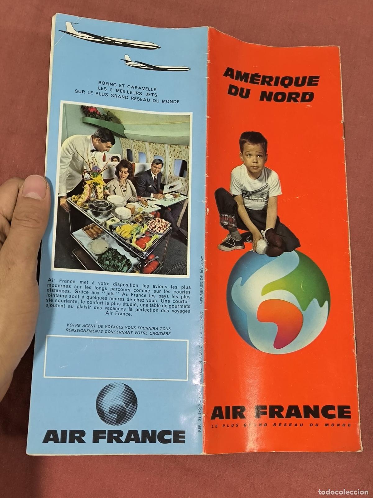 Travel Brochures: Antiguo Folleto Tur&iacute;stico Air France Amerique Du Nord Coleccionismo de Papel