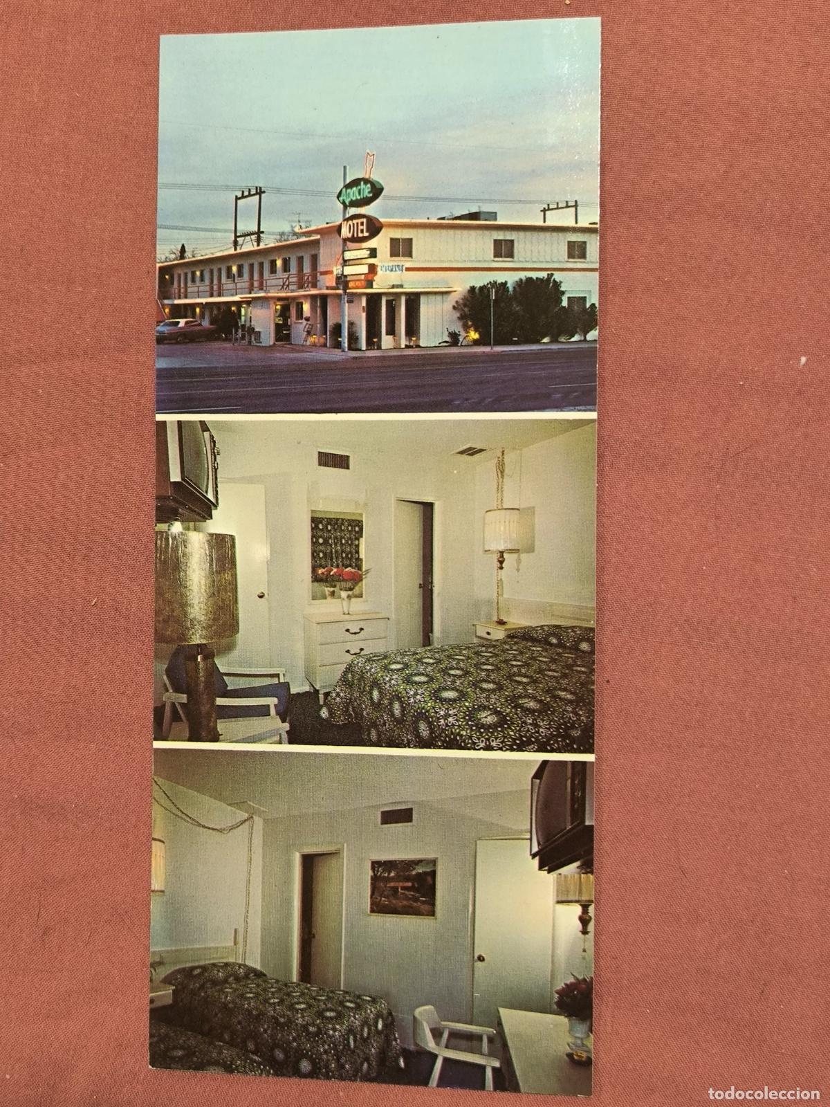 Foglietti di turismo: Postal Antigua Apache Motel Las Vegas Interior Coleccionismo
