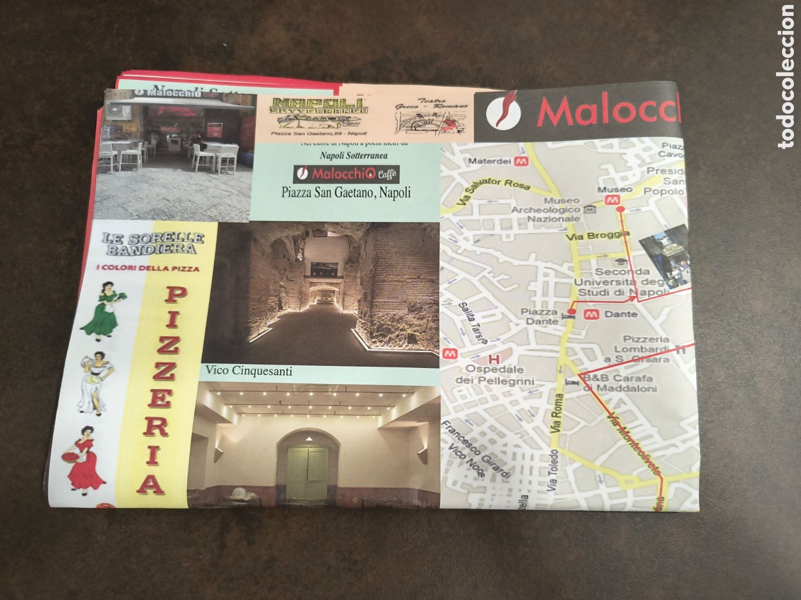 Folletos de turismo: PLANO DE NAPOLES CON LUGARES A VISITAR.