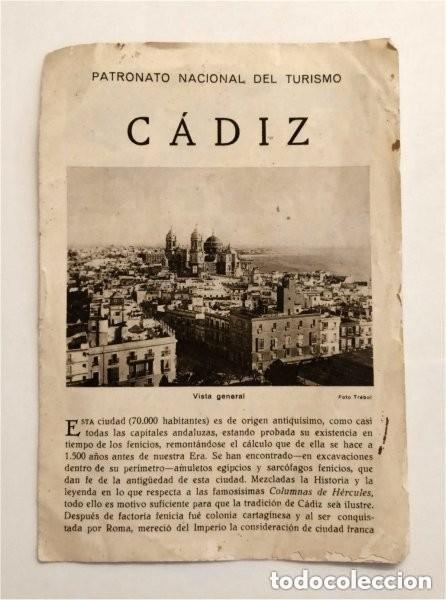Travel Brochures: Folleto tur&iacute;stico de C&aacute;diz. Patronato Nacional del Turismo. A&ntilde;os 20-30