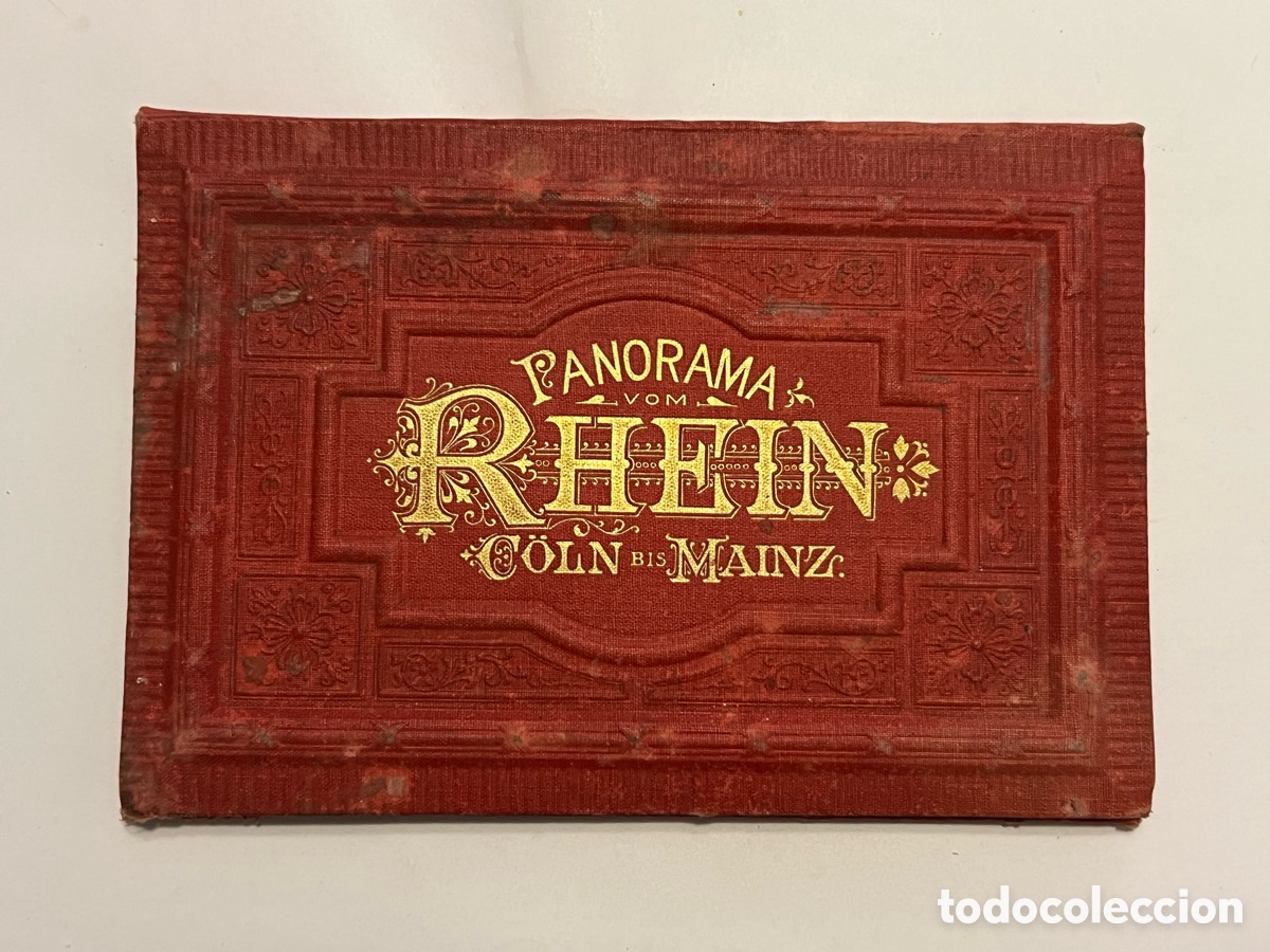 Travel Brochures: Panorama del Rin de Colonia a Maguncia. Leporello de 15 partes en litograf&iacute;a en color (h.1890?)