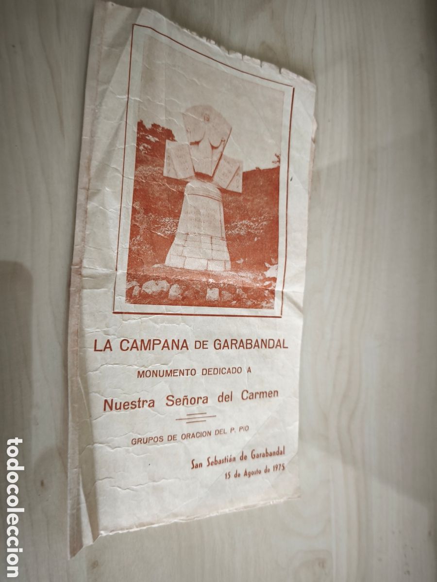 Folletos de turismo: La Campana de Garabandal. Folleto de 1975. Arrugado