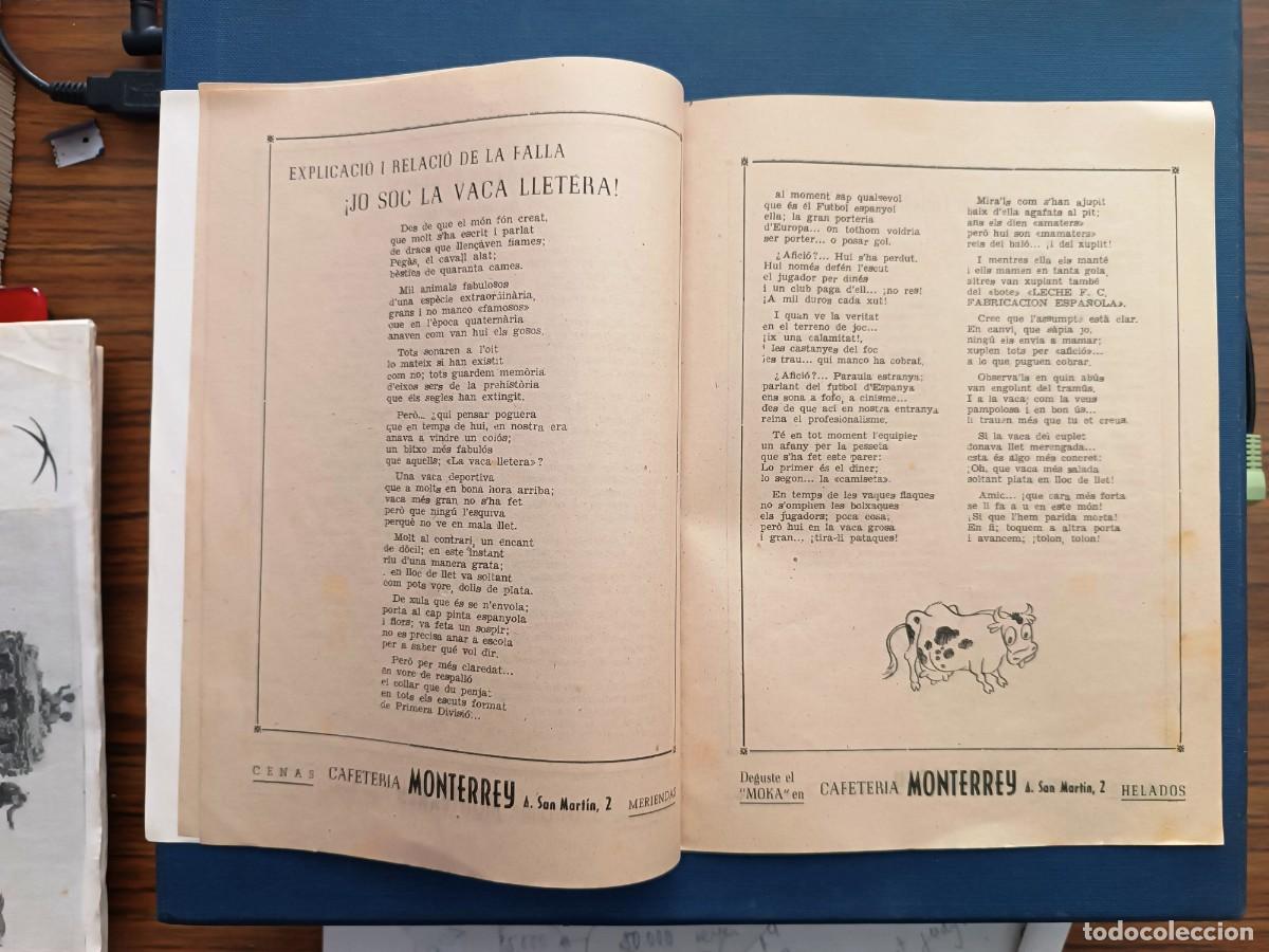 Folletos de turismo: VALENCIA LLIBRET FALLA DEL COMER&Ccedil; PLA&Ccedil;A DEL MERCAT DE 1955. - Foto 3