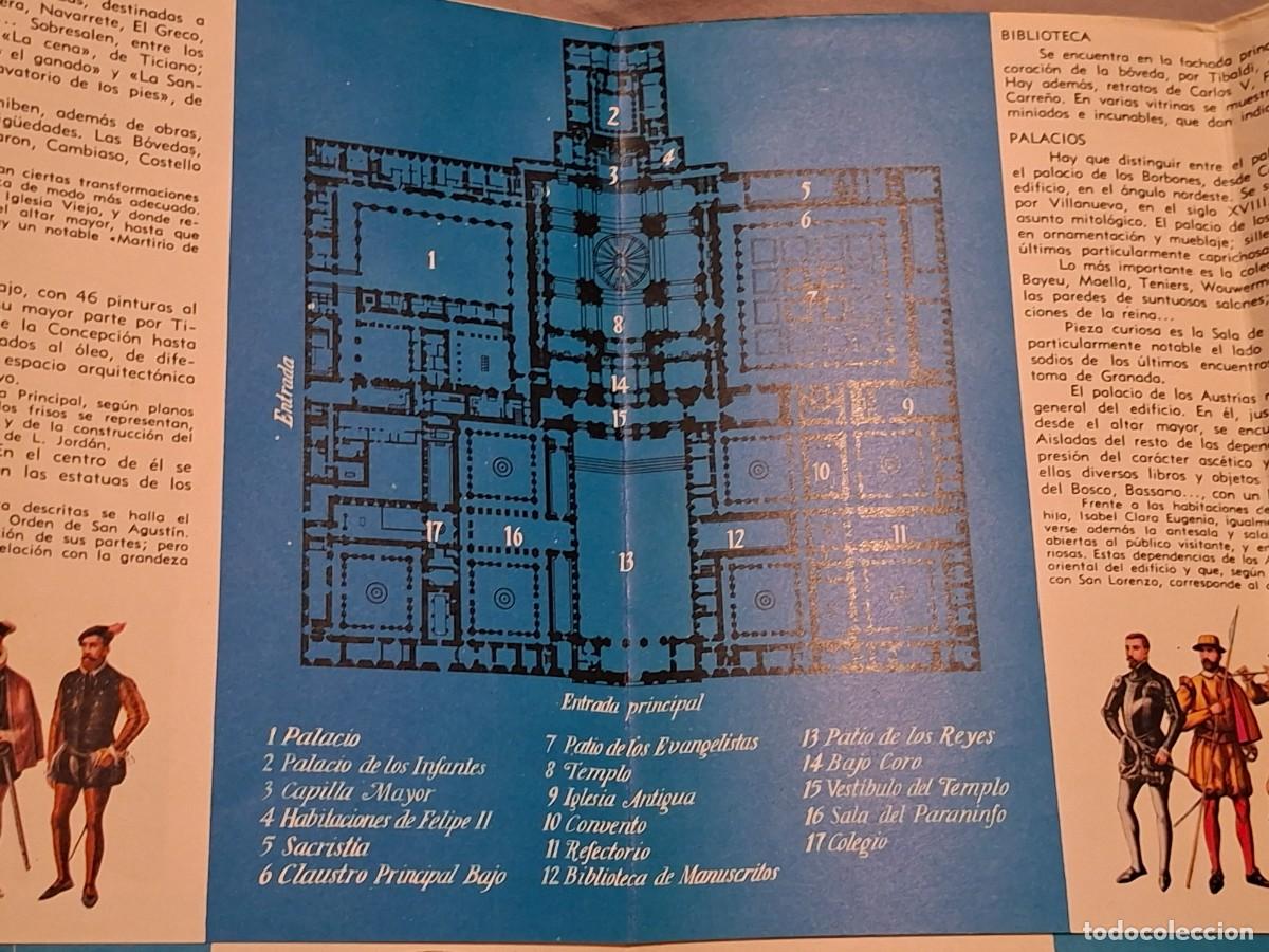 Folletos de turismo: PLANO MONASTERIO ESCORIAL. FOLLETO TURISTICO APROX 70'S