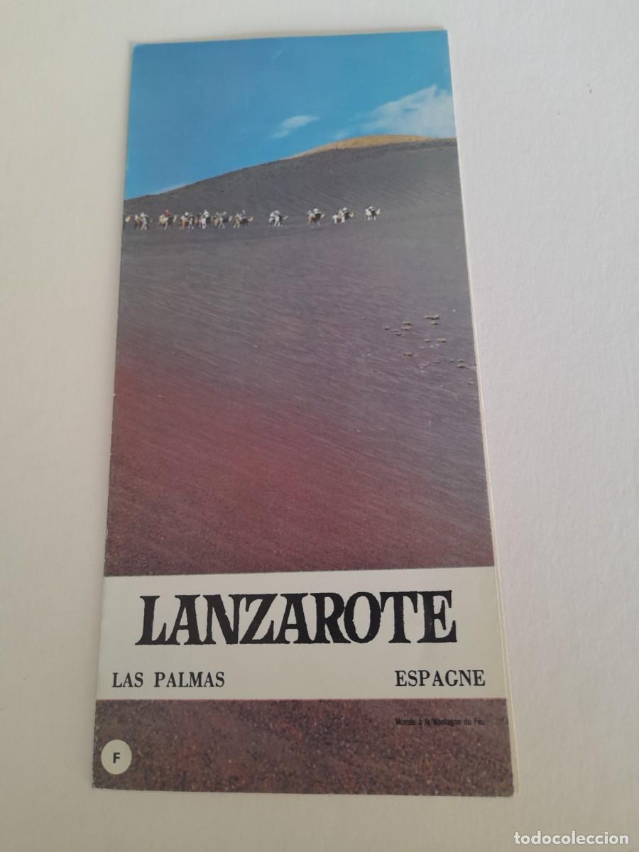 Folletos de turismo: Folleto turistico Lanzarote, Las Palmas 10x22cm aprox (triptico, en frances, a&ntilde;os 60/70 aprox)