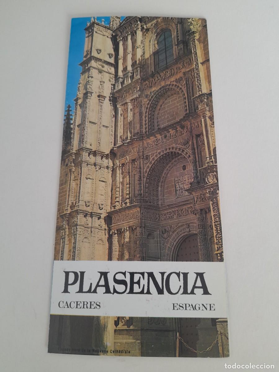 Folletos de turismo: Folleto turistico Plasencia, C&aacute;ceres 10x22xm aprox (triptico, en frances, a&ntilde;os 60/70 aprox)