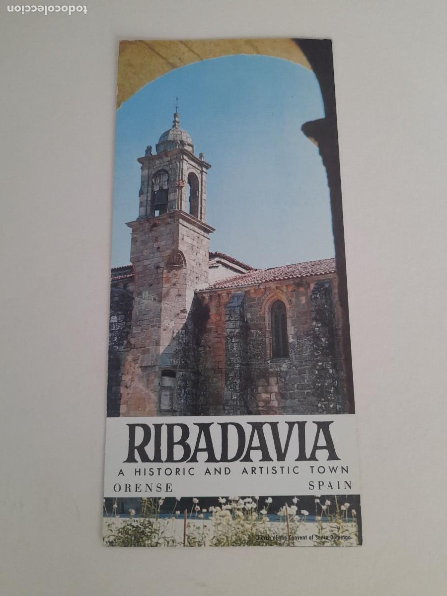 Folletos de turismo: Folleto turistico Ribadavia, Orense 10x22cm aprox (triptico, ingles, a&ntilde;os 60/70 aprox)
