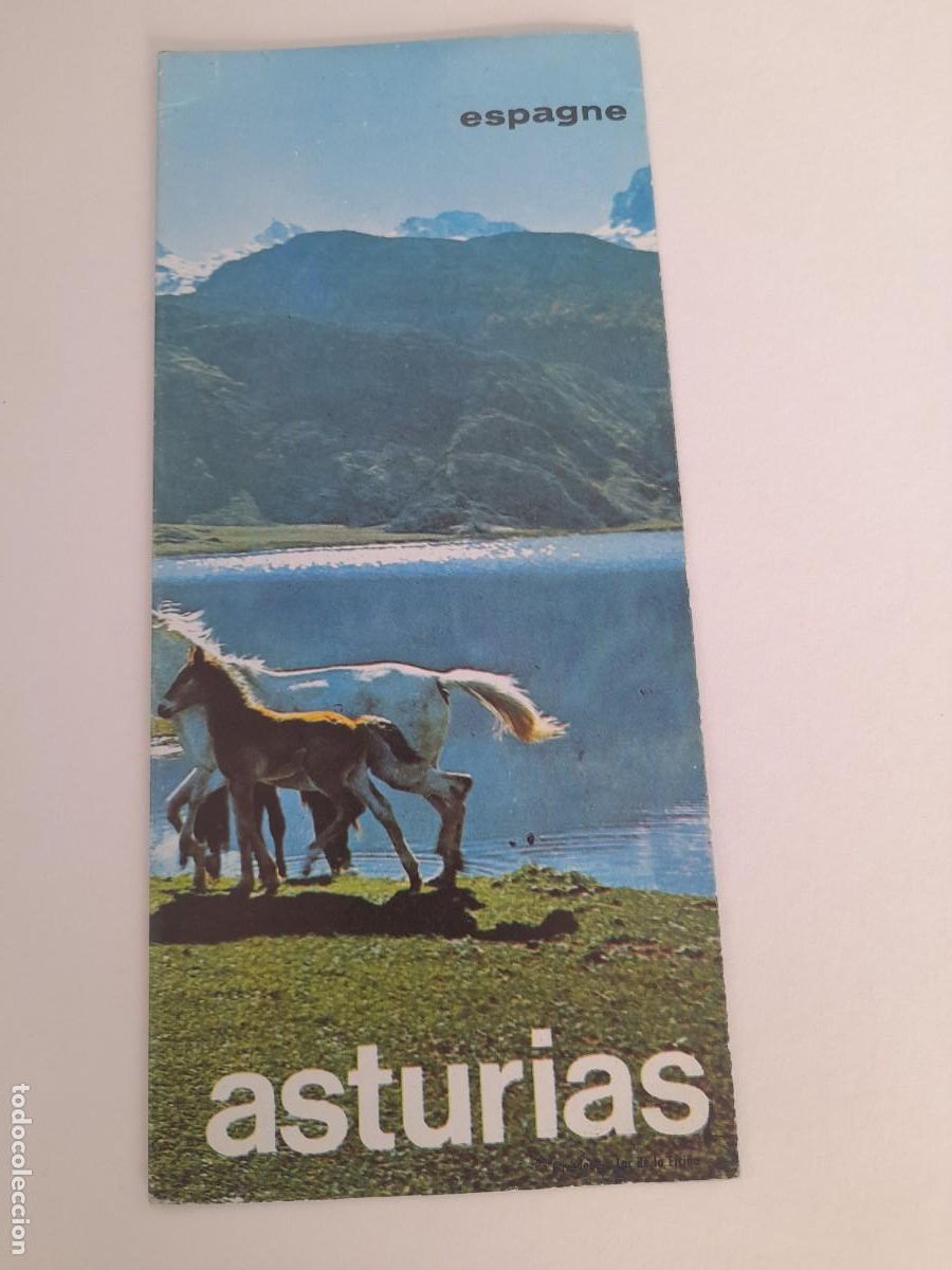 Folletos de turismo: Folleto turistico Asturias, 10x22cm aprox (desplegable, en frances, a&ntilde;os 60/70 aprox)