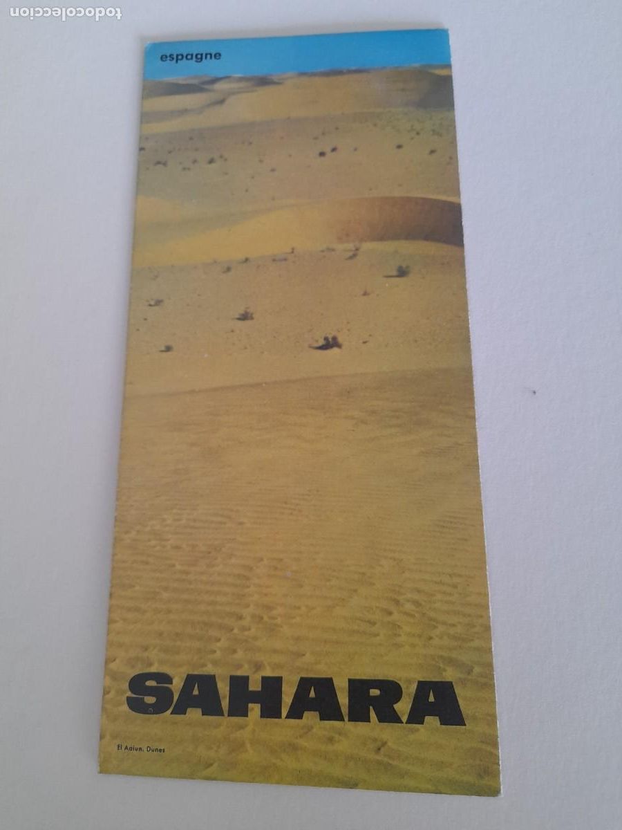 Folletos de turismo: Folleto turistico sahara, 10x22cm aprox (desplegable, en frances, a&ntilde;os 60/70 aprox)