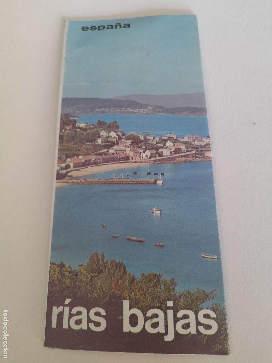 Folletos de turismo: Folleto turistico rias bajas, 10x22cm aprox (triptico 4 hojas, a&ntilde;os 60/70 aprox)