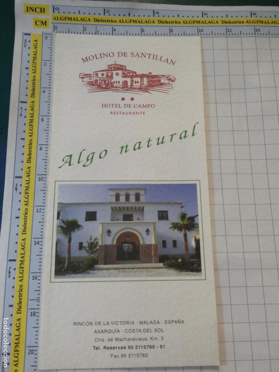 Folletos de turismo: FOLLETO TURISMO HOTEL DE CAMPO MOLINO SANTILLAN RINC&Oacute;N VICTORIA AXARQUIA MACHARAVIAYA