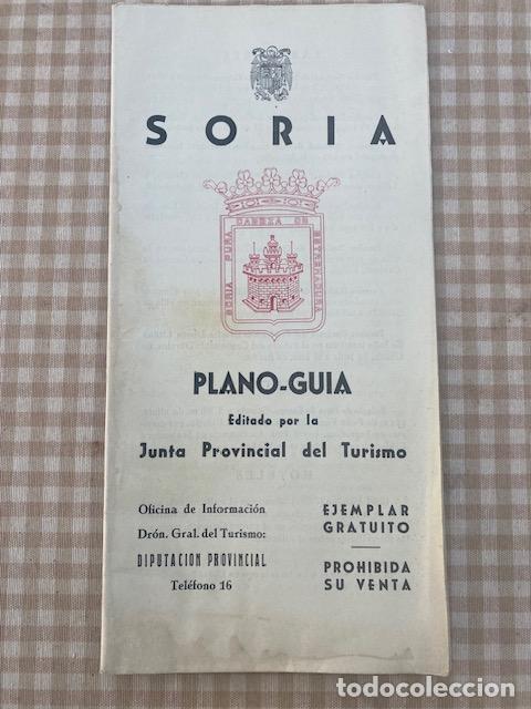 Folletos de turismo: Soria. Plano Guia. 1949. Desplegable 64 x 44 cm. Junta Provincial de Turismo