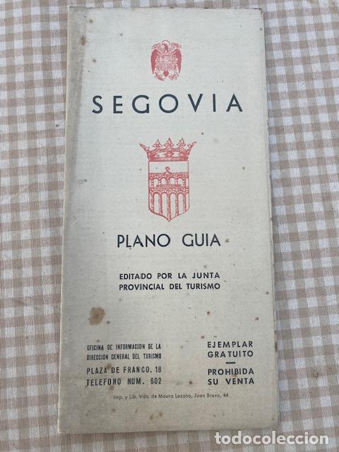 Folletos de turismo: Segovia. Plano Guia. 1949. Desplegable 64 x 44 cm. Junta Provincial de Turismo