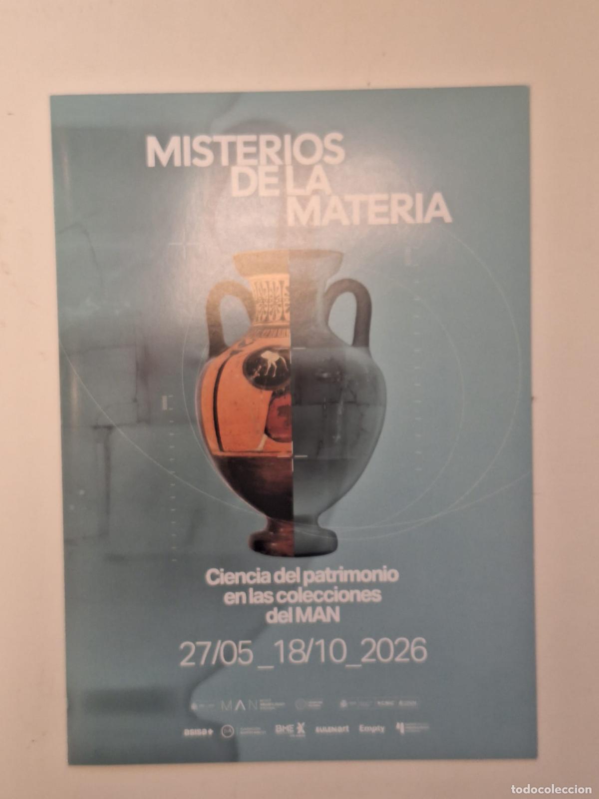Folhetos de turismo: Folleto exposici&oacute;n Misterios de la materia Ciencia del patrimonio Museo Arqueol&oacute;gico Nacional Madrid