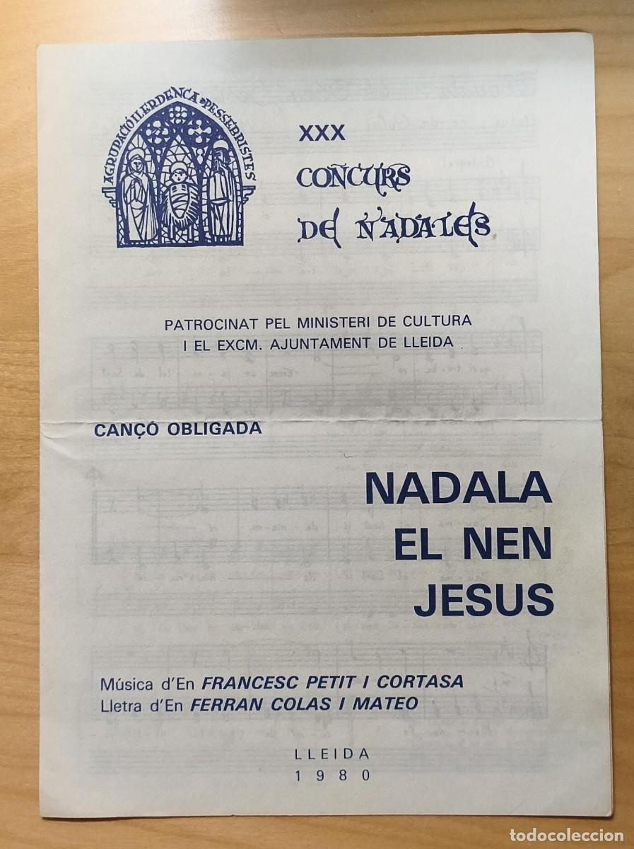 Folletos de turismo: Folleto d&iacute;ptico XXX Concurs Nadales - Associaci&oacute; Ilerdenca de Pessebristes - Lleida 1980