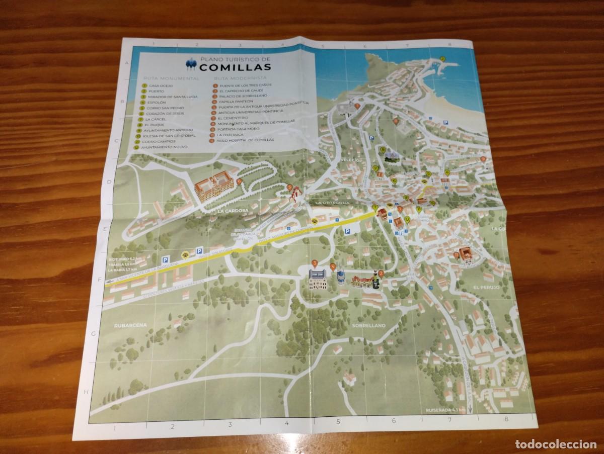 Folletos de turismo: Plano tur&iacute;stico de Comillas