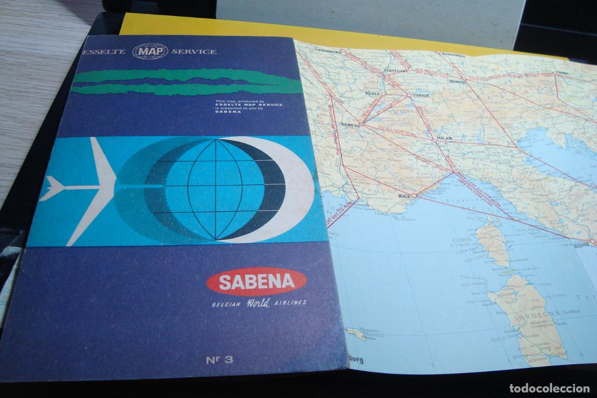 Folletos de turismo: SABENA BELGIAN WORLD AIRLINES. EUROPEAN NETWORK. ESSELTE MAP SERVICE. MAPA