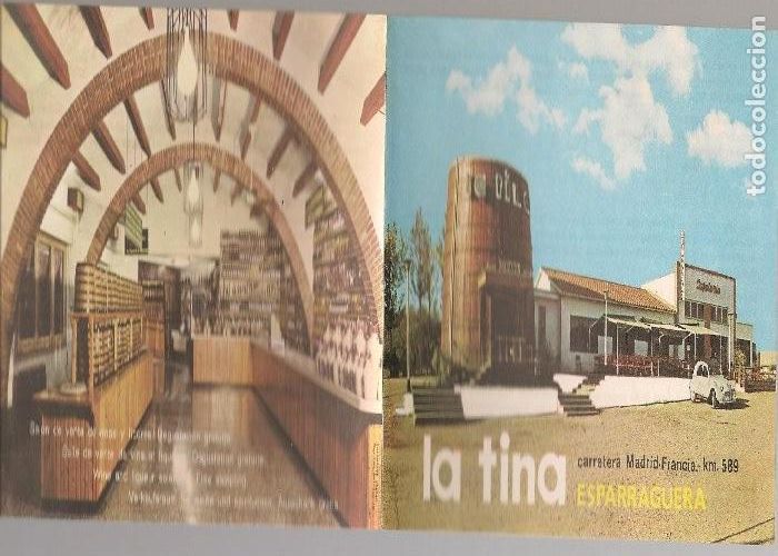 Folletos de turismo: propaganda LA TINA cafeteria ,ESPARRAGUERA ,BARCELONA,