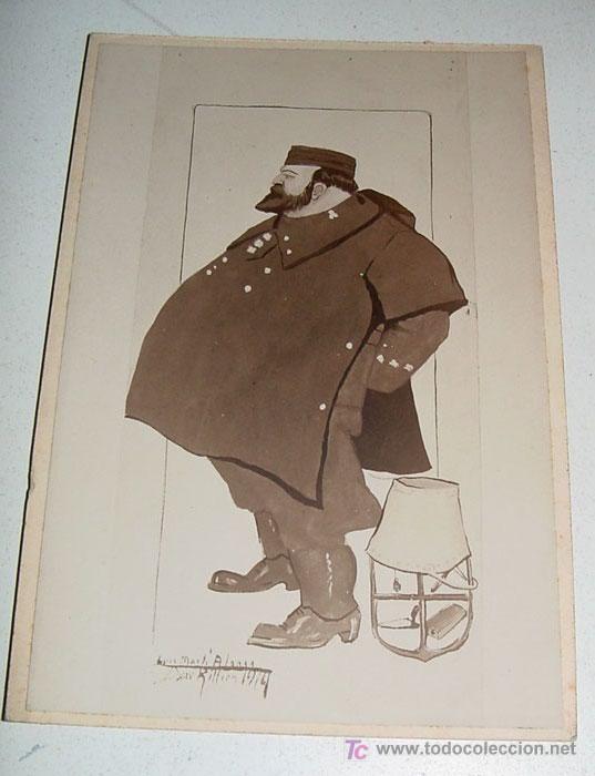 Fotografia antica: ANTIGUA FOTO POSTAL  ORIGINAL CON CARICATURA DE OFICIAL ESPA&Ntilde;OL ARMA DE INGENIEROS - 1914 -