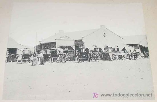 Fotografia antica: 2 OLD PHOTO - PRETORIA RAILWAY STATION - EX PRESIDENTS HOUSE - CITY OF SOUTH AFRICA - EN LA MISMA CA