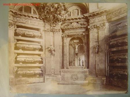 Antique Photography: ALBUMINA EL ESCORIAL - 74. VISTA DEL PANTEON DE REYES