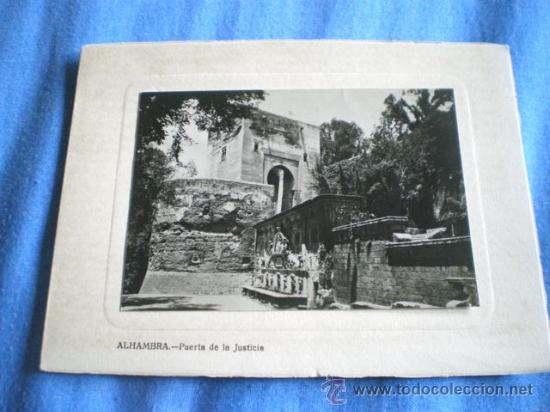Fotograf&iacute;a antigua: FOTOGRAFIA ALHAMBRA PUERTA DE LA JUSTICIA EN CARTON