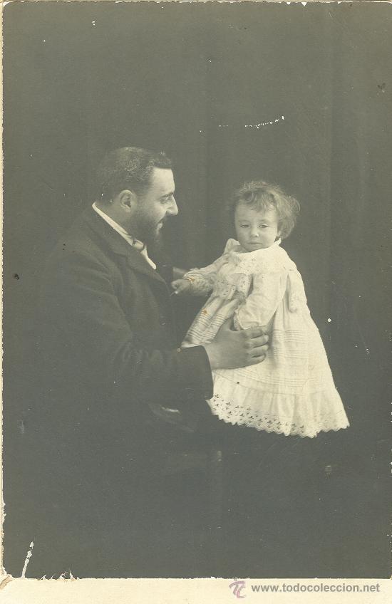Photographie ancienne: UN CABALLERO Y SU HIJA. HACIA 1910.