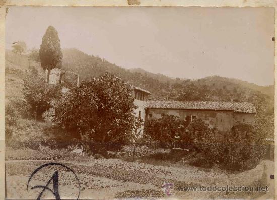 Fotografia antica: FOTO TORRE SANTA MARGARITA DE SANTA CREU D&acute;OLORDRE. Color sepia
