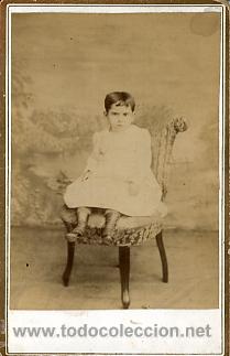 Fotografia antica: FOTOGRAFIA ANTIGUA. CABINET.  RETRATO DE NI&Ntilde;O